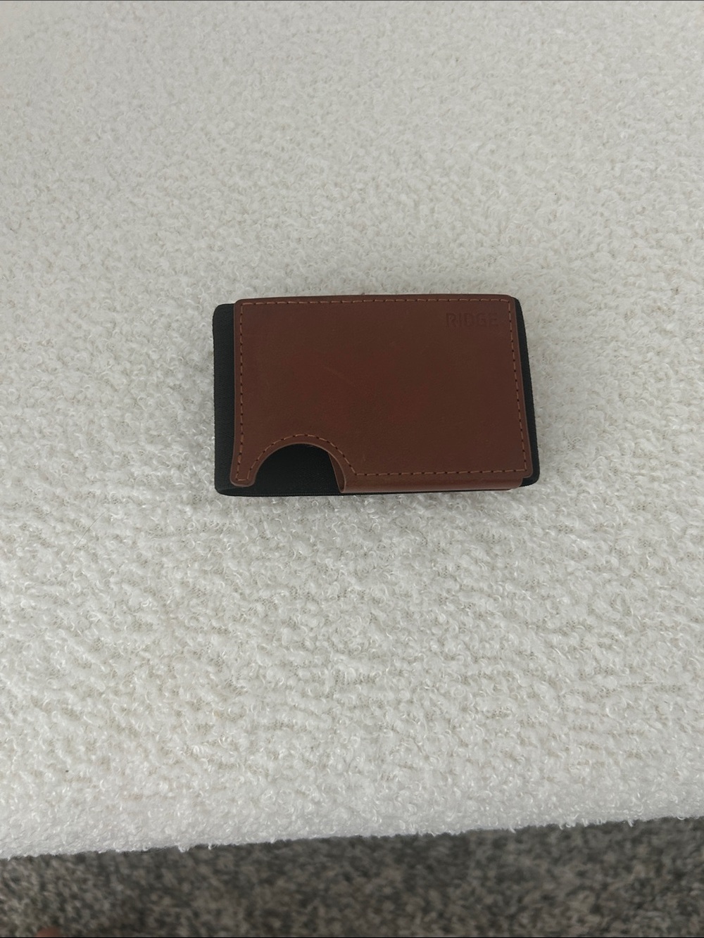 Slim Brown Leather Money Clip Wallet with Black Base